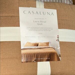 Casaluna King Linen Blend Quilt - Warm Brown